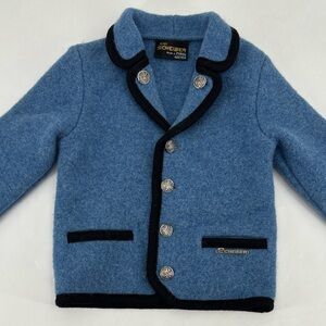 Vintage Old Money Preppy Academia Loden Wool Made In Austria Cardigan Blazer